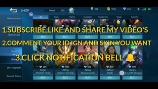 SKIN GIVE AWAY ANY SKIN YOU WANT | MOBILE LEGENDS