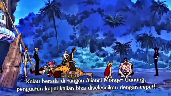 Momen luffy menghacurkan bajak laut bellamy