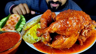 SPICY WHOLE CHICKEN CURRY, EGG POACH, SPICY GRAVY, SALAD, RICE and CHILI ASMR MUKBANG EATING SHOW |