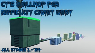 Cy's Wallhop Per Difficulty Chart Obby [All Stages 1-24] (ROBLOX Obby)