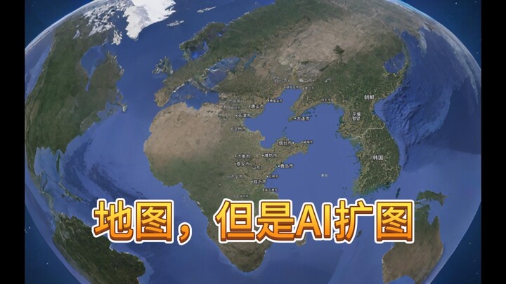 Bản đồ vệ tinh, nhưng được AI mở rộng hình ảnh