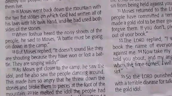 Daily Verse.        Exodus 32:19-21