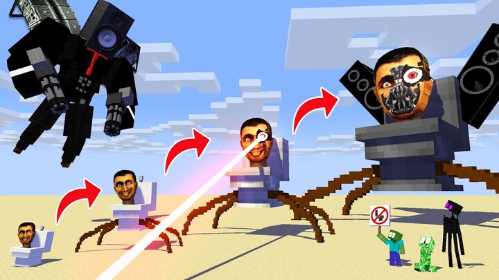 Monster School : SKIBIDI TOILET EVOLUTION AND TITAN SPEAKERMAN - Minecraft Animation