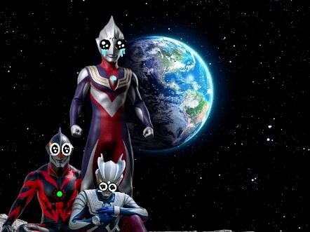Ultraman is waiting for his girlfriend
