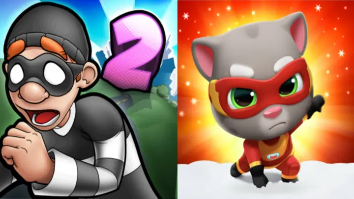 Robbery Bob 2 vs Talking Tom Hero Dash New Update Gameplay Android,ios Part 33