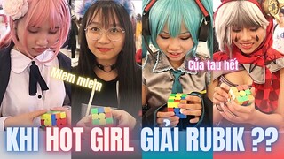 Khi các hot girl giải Rubik? | Festival cosplay BMT || RUBIK BMT