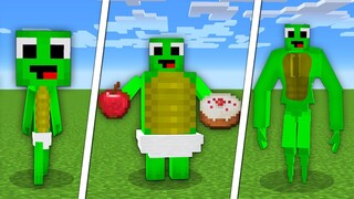 JJ and Mikey 100 DAYS Evolution from SKINNY to FAT to MUSCULE JOCK in Minecraft challenge (Maizen)