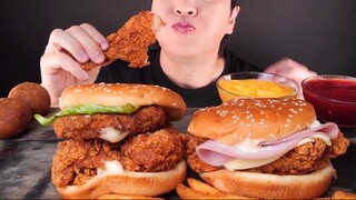 Burger và gà rán giòn tan rột rột #amthucngon