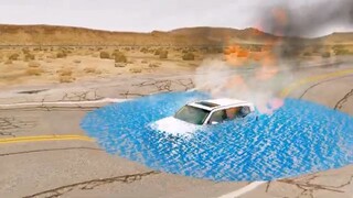 Flatbed Truck Mcqueen  _ Transportation with Truck - Pothole vs Car _466 - BeamN