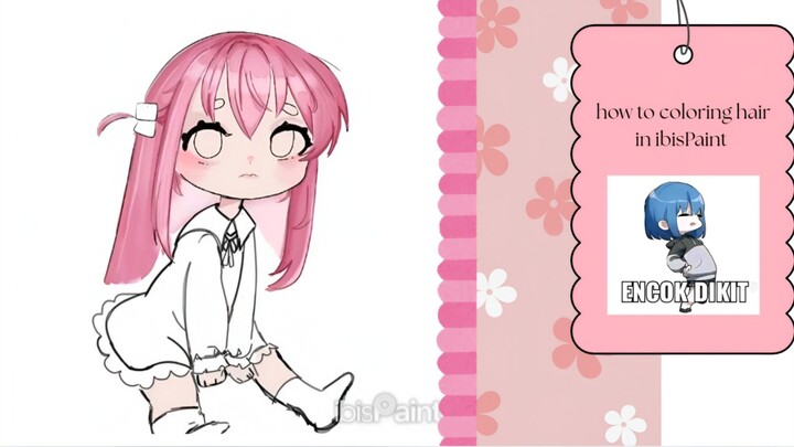 gini caraku sketsa dan coloring rambut di ibisPaint — [bochi the rock]