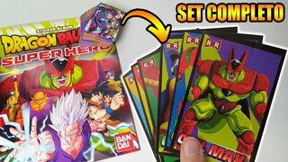 Abriendo set completo y album DRAGON BALL SUPER SUPERHERO Bandai