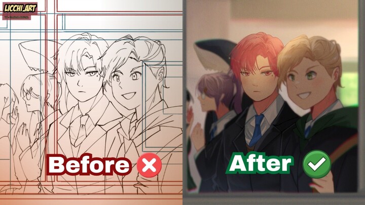 GOKILL!!! Cara Menggambar Background dengan Tepat Versi Anime [Speed Draw]