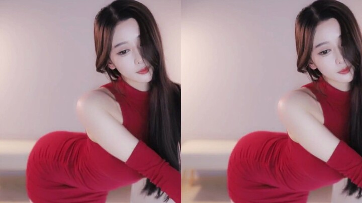 [Tiger Teeth-Yi Yan] NO.9 Korean dance in red hip skirt!