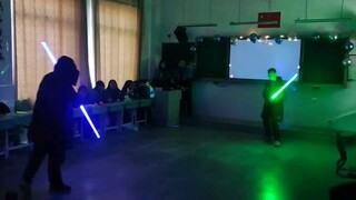When you and your best friend showed off your lightsabers at a gala