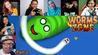 Reaksi Gamer Jebak Cacing Besar Alaska, AUTO JADI TOP GLOBAL!!! Part 2 | Worms Zone Indonesia