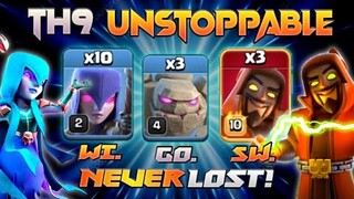 WITCHES ARE NEVER LOST! TH9 WITCH SLAP AND GO.WI.SW. | NEW BEST TH9 STRATEGY | CLASH OF CLANS