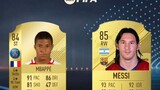 Mbappé vs Messi Fifa Card Evolution same age