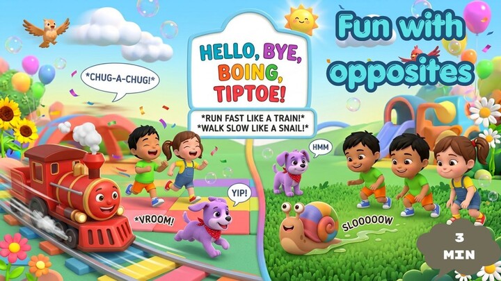 Fun with opposites I CoCobubbles Nursery Rhymes and Kids Songs