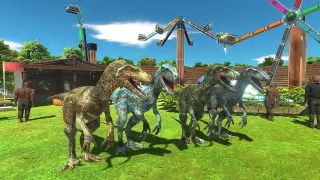 The velociraptors at the amusement park  - Animal Revolt Battle Simulator