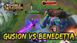 GUSION VS BENEDETTA AND FULL STUN 🔥🔥🔥 | GUSION GAMEPLAY #90 | MOBILE LEGENDS BANG BANG