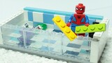 [DIY]Spider-Man builds a swimming pool for summer with Lego