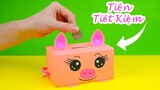 Cách làm HEO ĐẤT đựng TIỀN thông minh | How to make a Cardboard Money Box | DIY Piggy Money Bank