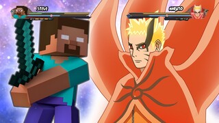 STEVE MINECRAFT VS NARUTO BARYON MODE | Anime Mugen