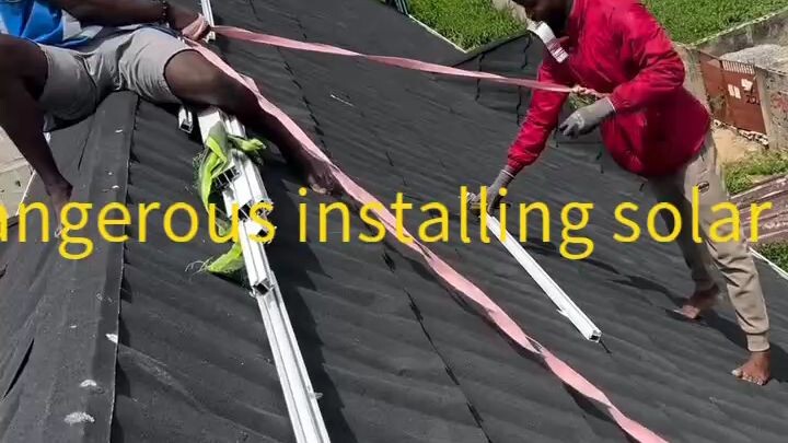 dangerous solar panels installation!