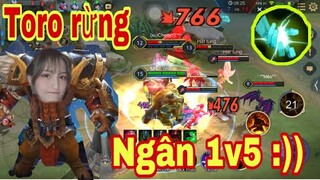 Ngân Lần Đầu Trải Nghiệm Liên Quân Cầm Toro Hút Bay Team Bạn/Ngân Kaito