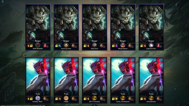 Liên Minh Huyền Thoại | Một Cho Tất Cả 5 Rengar Với 5 Yone Sẽ Ra Sao ?