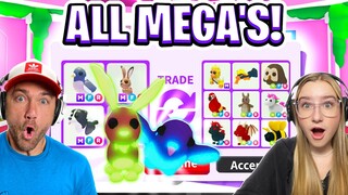 Trading all NEW MEGA Pets in Roblox Adopt Me! OMG!! 😮