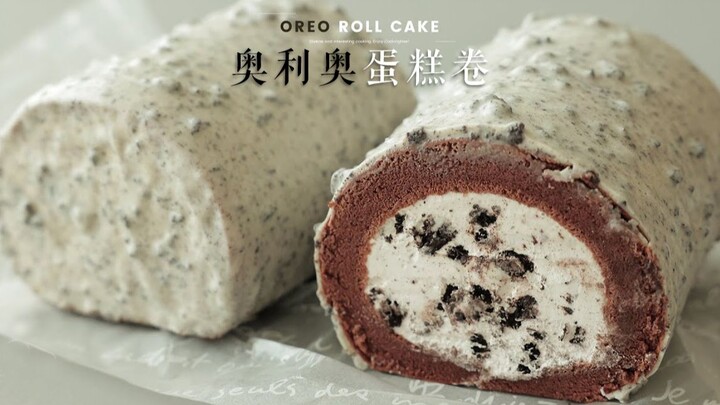A crispy white chocolate shell hides a soft, creamy heart—Oreo cream meets Oreo cake roll!