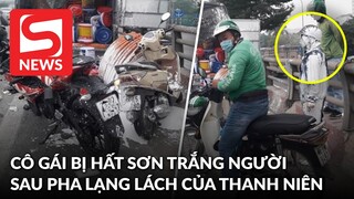 Cô gái 'giận trắng người' sau pha tai nạn hi hữu do xe máy lạng lách đâm trúng xe tải chở sơn