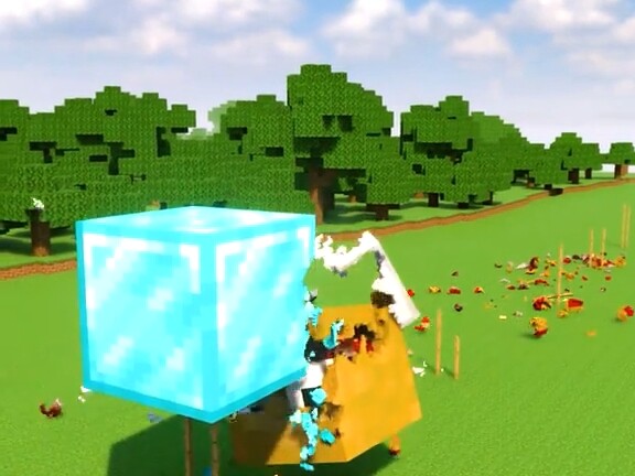 اختبار حدة السلاح في ماينكرافت