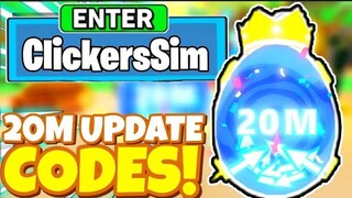 ALL NEW *🎉20M* UPDATE OP CODES! In Roblox CLICKER SIMULATOR codes 2022