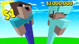 ถ้าเกิด!? บ้านนูป $1เหรียญ VS บ้านโปร $1,000,000เหรียญ - Minecraft คนรวยคนจน