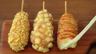 วิธีทำฮอทดอกข้าวกรอบวิเศษ The Real Taste Korean Rice Corn Dogs Recipe