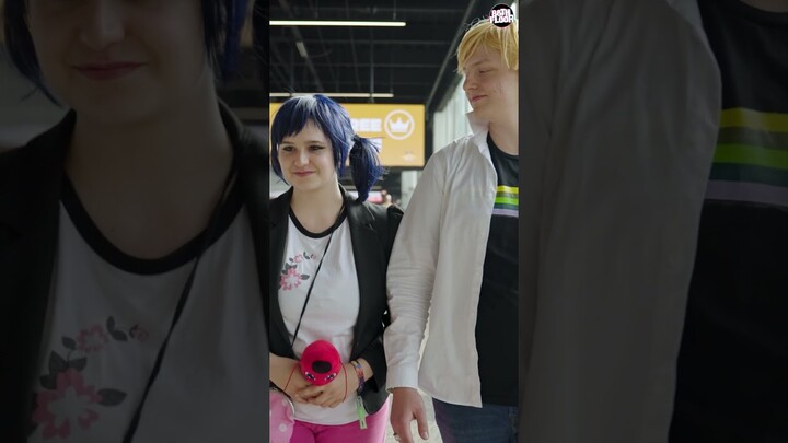 🐞CUTEST Adrienette cosplayers EVER🐈‍⬛ Dutch Comic Con #shorts