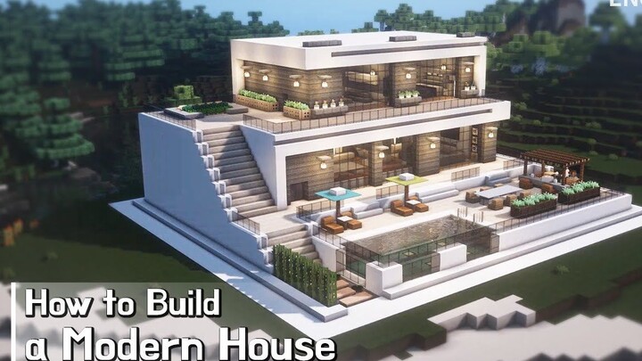 【Minecraft】IrieGenie:如何构建现代房屋教程（建筑教程）（＃10）