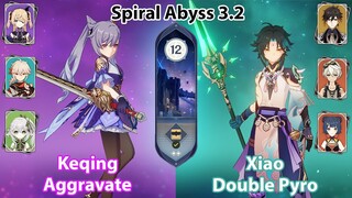 C1 Keqing Aggravate & C0 Xiao Double Pyro | La Hoàn Thâm Cảnh Tầng 12 | Genshin Impact 3.2