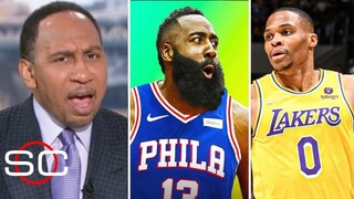 Stephen A. has brutal comments on Harden making debut tonight, compare him with Westbrook