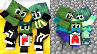 Monster School : Family Zombie vs Family POOR VS RICH - Minecraft Animation