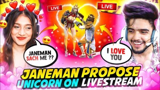 Proposing Big Youtuber On Livestream 😍😱 | Finally Unicorn Became My Girlfriend??🥹💛 | Must Watch - FF