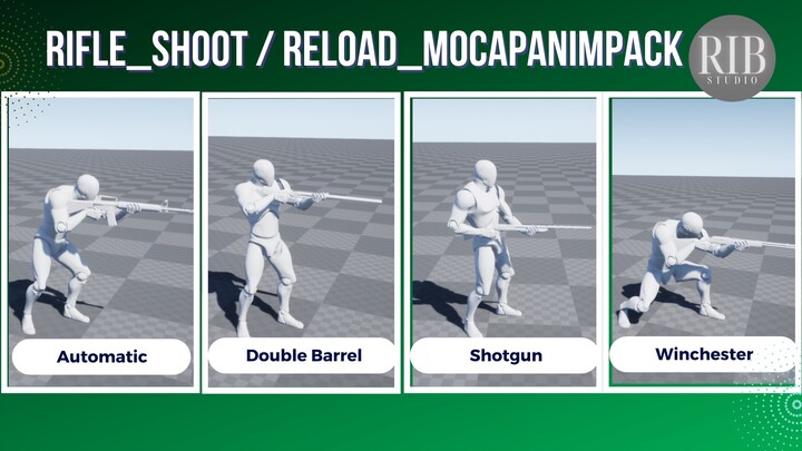 Rifle_Shoot / Reload_MocapAnimPack 步枪射击与换弹动作捕捉动画包 - UE