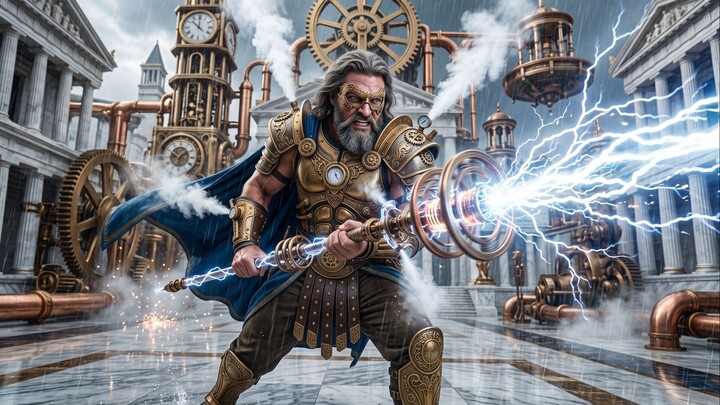 Greek Gods in Steampunk Olympus | AI 4K
