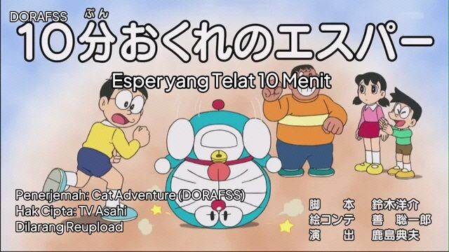 Doraemon Sub Indo Episode 848A "Esper yang telat 10 menit"