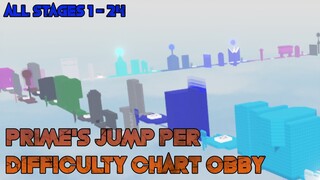 Prime's Jump Per Difficulty Chart Obby [All Stages 1-24] (ROBLOX Obby)