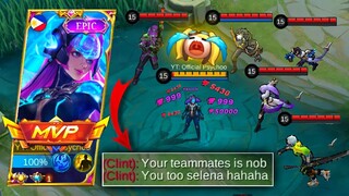 SELENA VS EVERYBODY | INSANE HARD CARRY WITH HIGH DAMAGE | SELENA GAMEPLAY | Mobile Legends