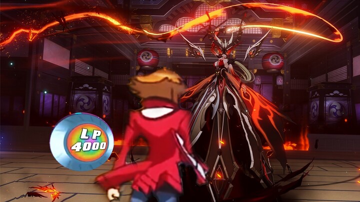 "I used the Kamen Rider Belt to summon Yubel and defeated the lady?"