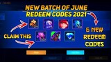 NEW 6 REDEEM CODES IN MOBILE LEGENDS | THIS JUNE 2021 | REDEEM NOW (WITH PROOF) || MLBB
